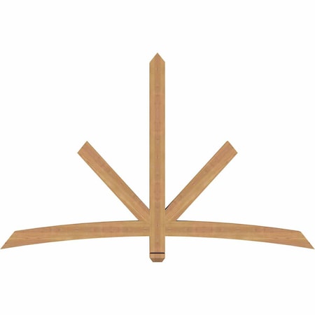 Ekena Millwork Alberta Smooth Timber Gable Bracket, Western Red Cedar, 72"W x 45"H x 3 1/2"D x 3 1/2"F, 15/12 Pitch GBW072X45X0404ALB00SWR